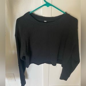 Alo fierce crop sweatshirt black xs